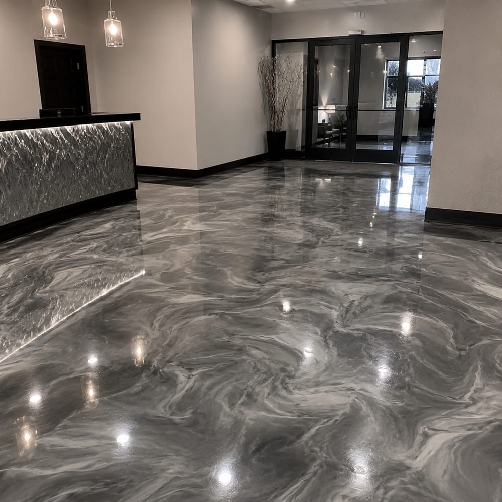 Plancher époxy Hall commercial à Blainville